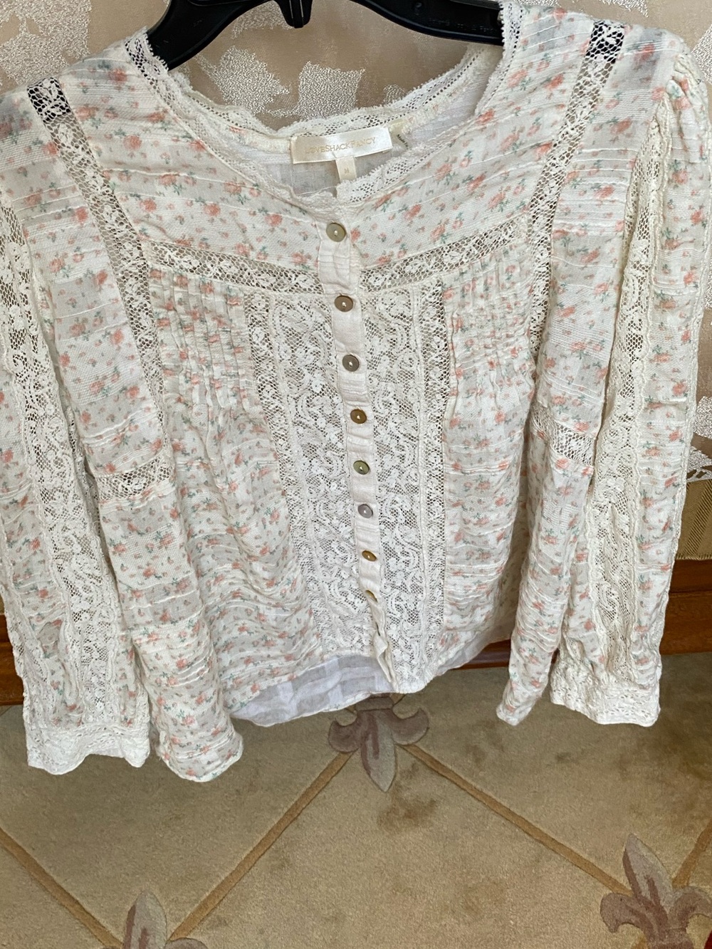 Loveshackfancy floral lace Cotton Blouse M - Picture 2 of 7